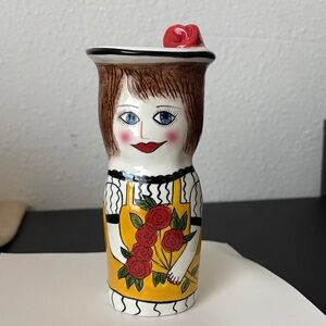 Susan paluy by ganz Hand-Painted Ceramic Vase 5 1/2” tall